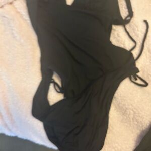 BEACH by MELISSA ODABASH NWOT black open back one piece swim suit.